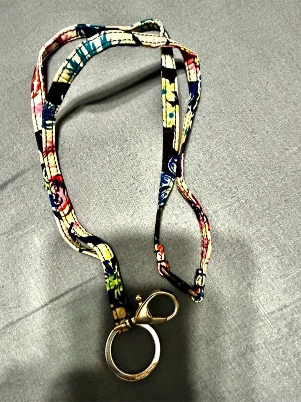 Vera Bradley Multicolor Printed Lanyard Key Ring
